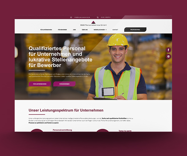 Website von BB Personalservice