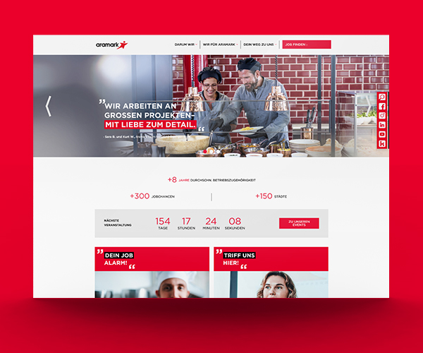 Website von Karriere Aramark