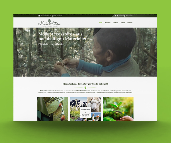 Website von Moda Natura