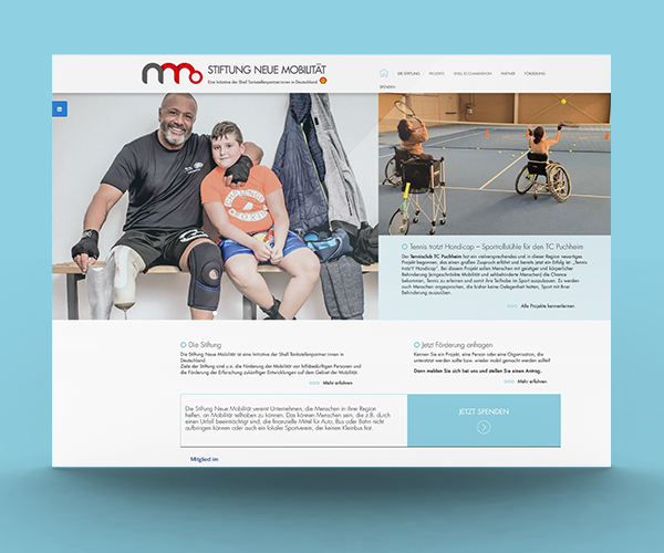 Website von Stiftung neue Mobilität