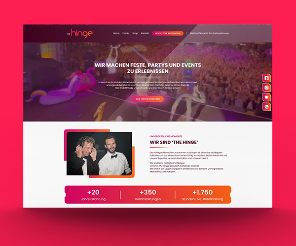 Website von the hinge